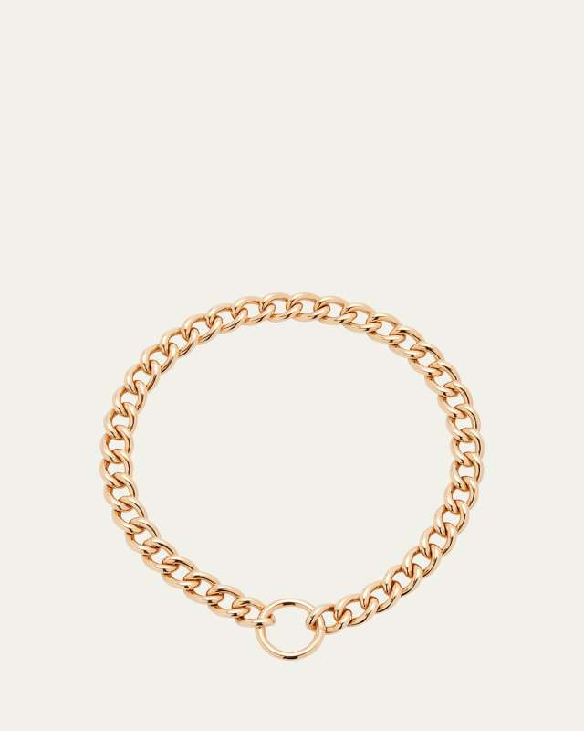 18K Rose Gold Catene Circle Clasp Necklace